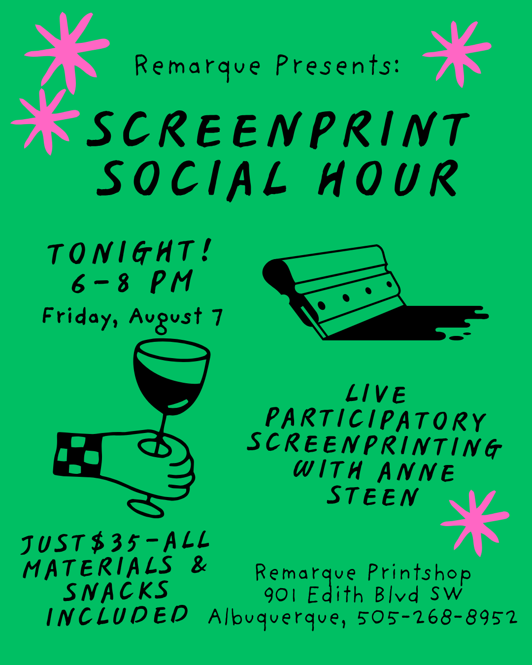 "Screen Print Social Hour" Hosted by Anne Steen (August 7)