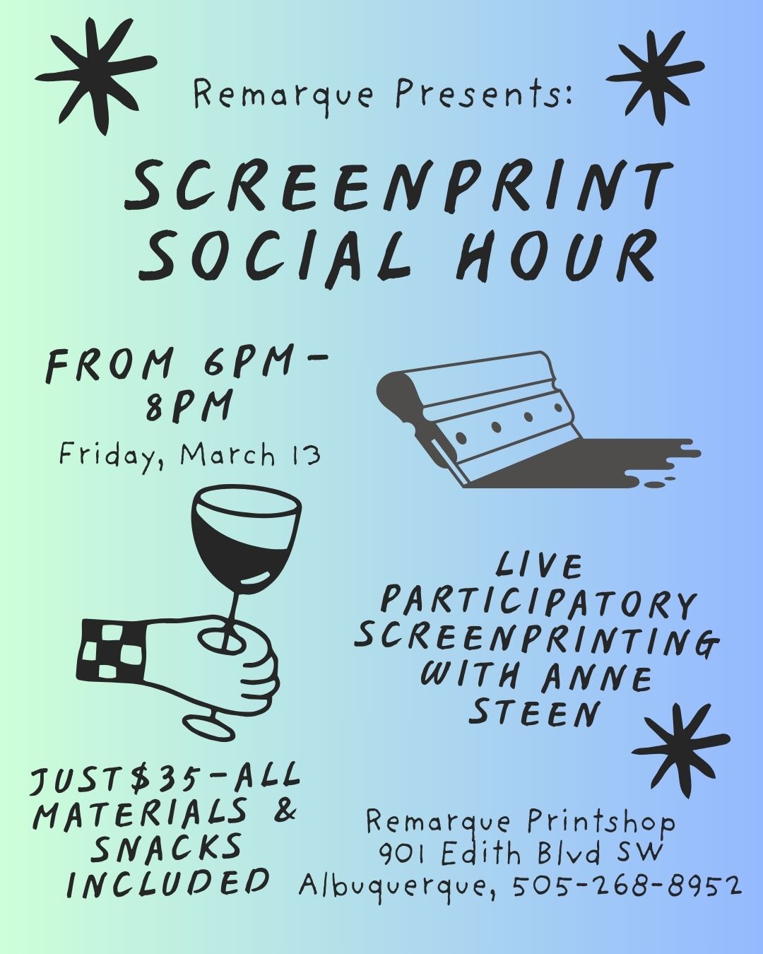 "Screen Print Social Hour" Hosted by Anne Steen (March 13)